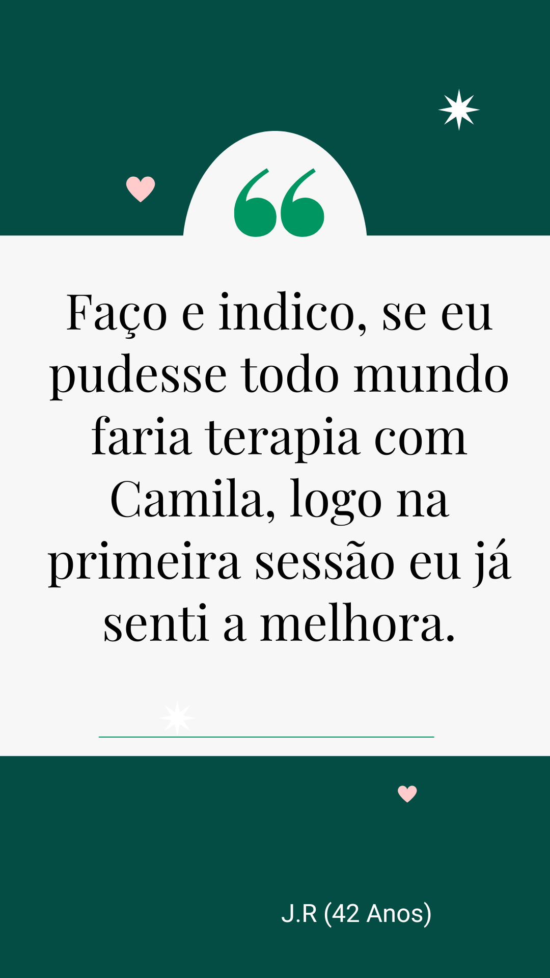 depoimento moderno verde e rosa - story (102022