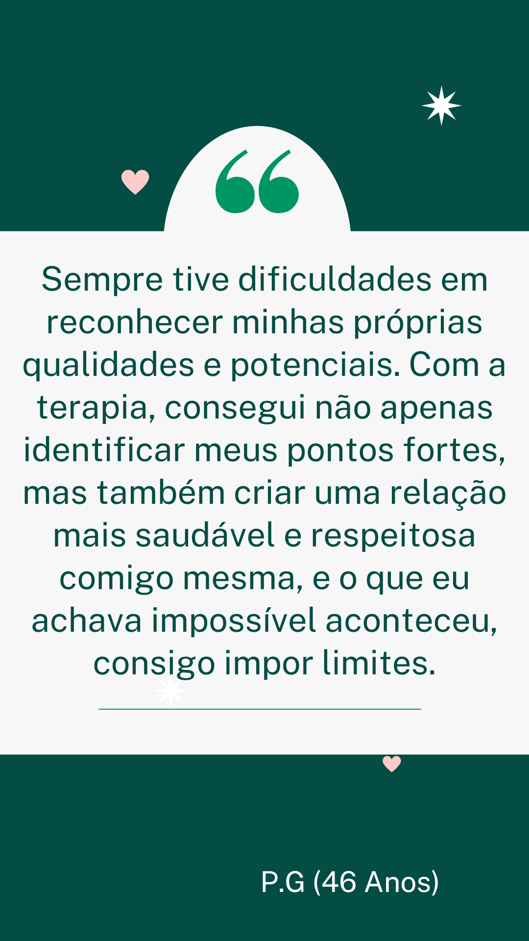 depoimento moderno verde e rosa - story 2