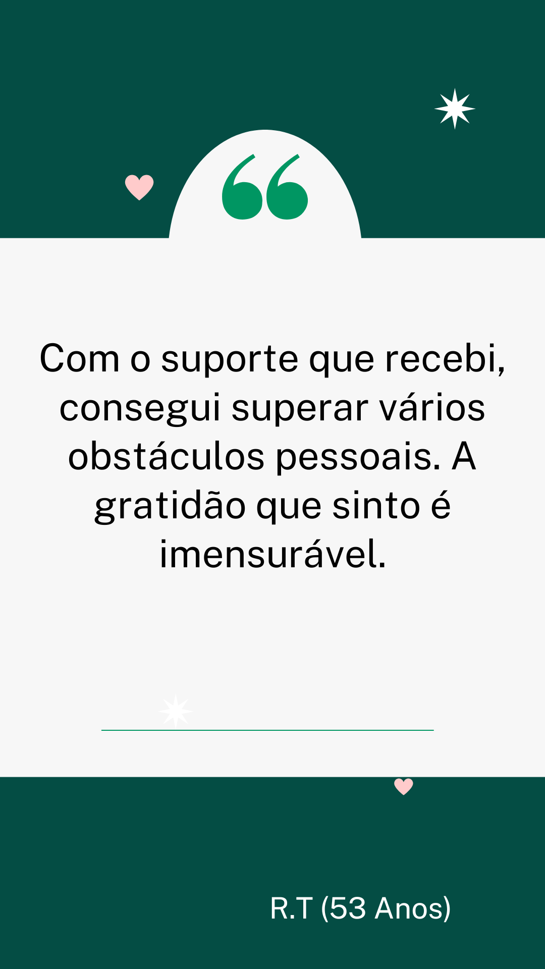 depoimento moderno verde e rosa - story 5