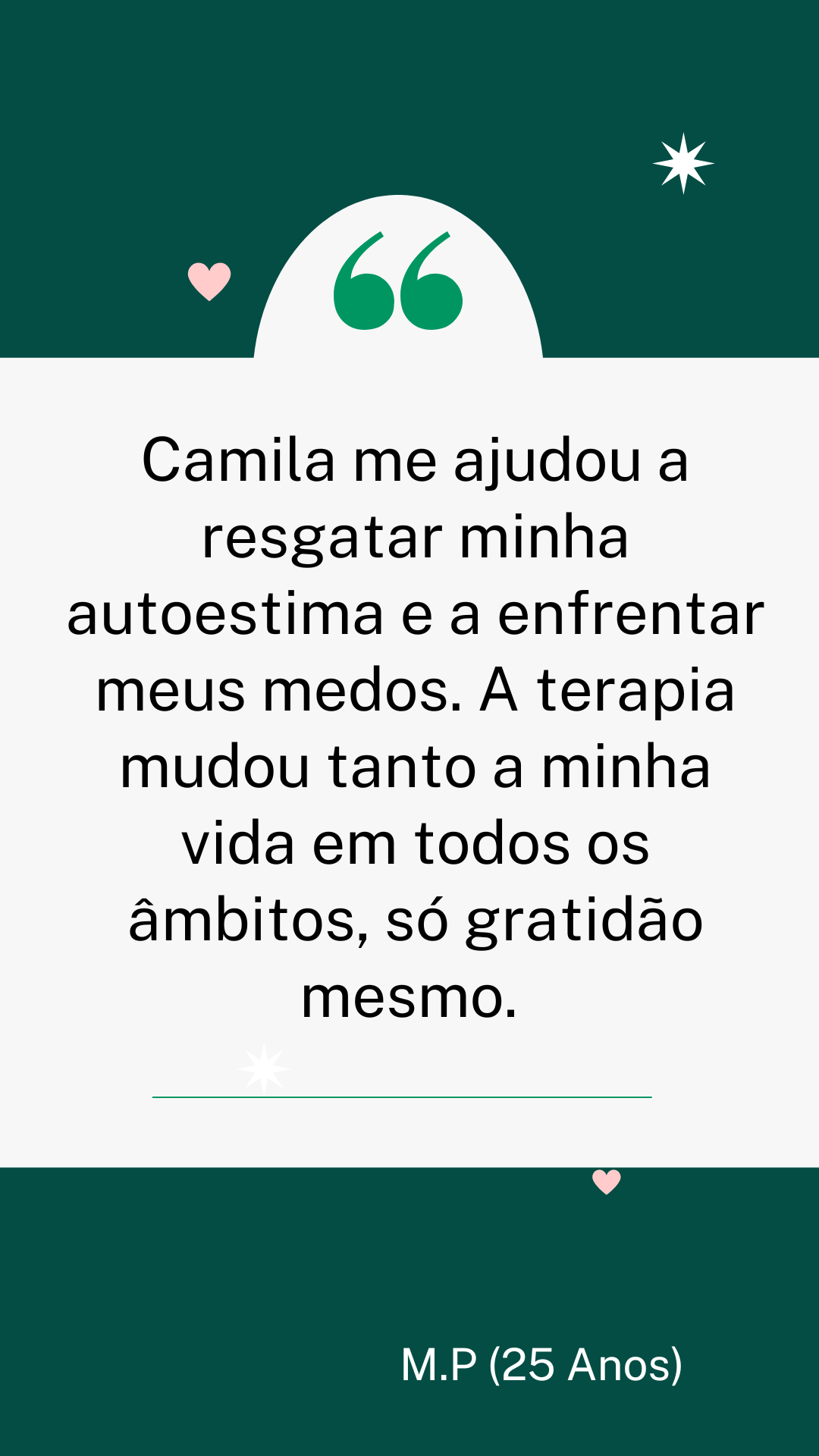 depoimento moderno verde e rosa - story 7